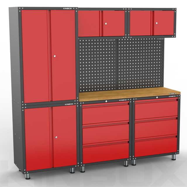 9-teiliges Garagen-Lagersystem aus Metall für Werkstatt